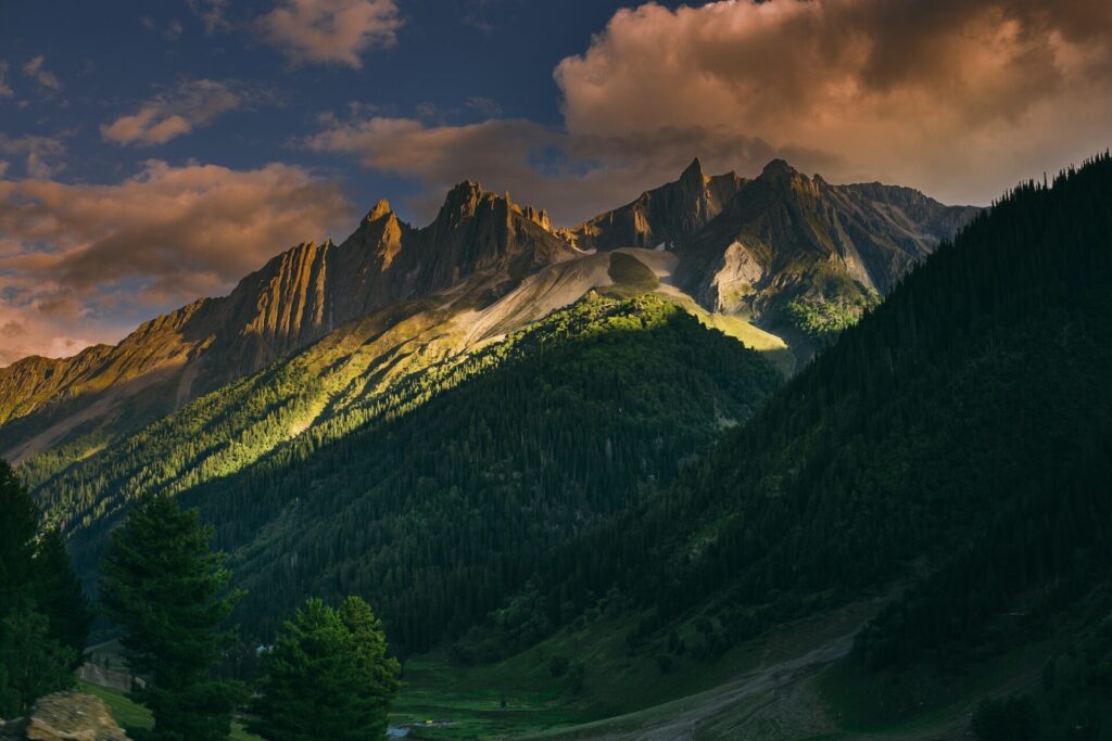 Beautiful mountain view of Sonamarg, Jammu and Kashmir state, India
