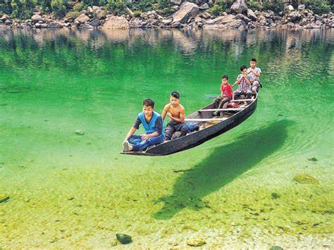 an opportunity for boating in the Dawki River.